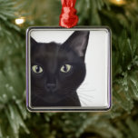 Cat, Portrait of Gus Metal Tree Decoration<br><div class="desc">Cat,  Portrait of Gus by Fabfunky. Features an upclose image of a cute black cat. | 191548D</div>