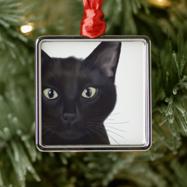 Cat, Portrait of Gus Metal Tree Decoration (Tree)
