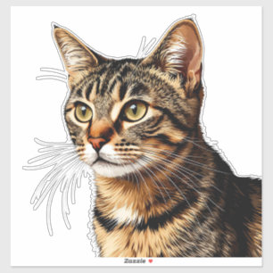 Cat Portrait: Striped Tabby with Golden Eyes