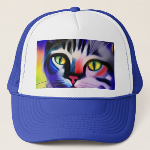 Cat portrait trucker hat