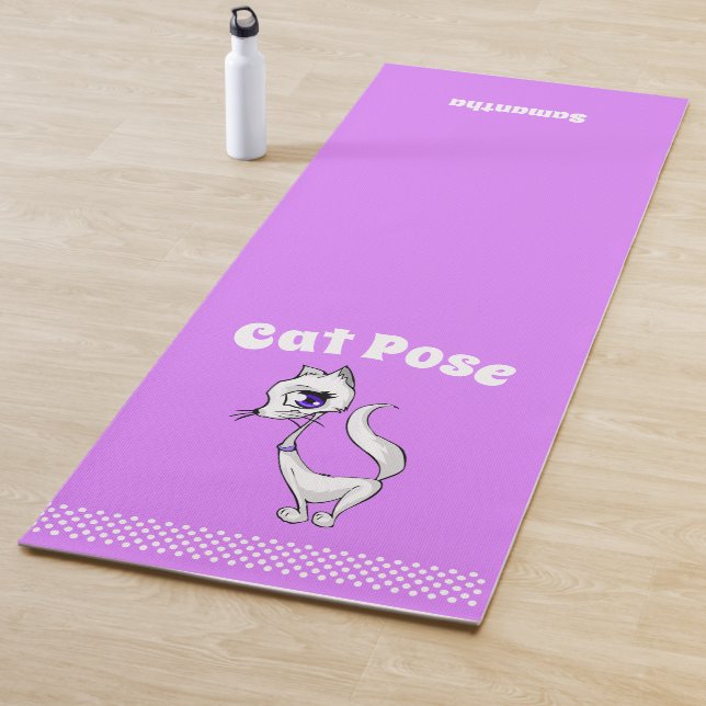 Cat Pose Mauve Yoga Mat (In Situ)