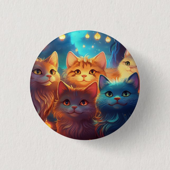 Cat Posse 3 Cm Round Badge (Front)