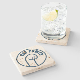 Cat Power Stone Coaster