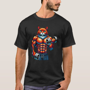 Cat Powerlifting Weightlifting Gym Workout T-Shirt