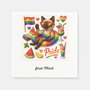 Cat Pride Paws Cat-inspired Pride LGBTQ Napkin