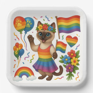 Cat Pride Paws Cat-inspired Pride LGBTQ Paper Plate