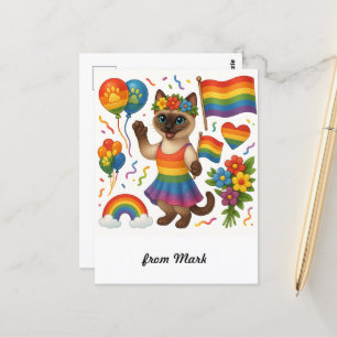 Cat Pride Paws Cat-inspired Pride LGBTQ Postcard