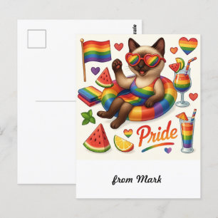 Cat Pride Paws Cat-inspired Pride LGBTQ Postcard