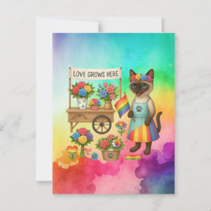 Cat Pride Paws Cat-inspired Pride LGBTQ Postcard