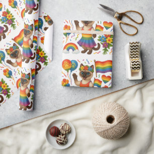Cat Pride Paws Cat-inspired Pride LGBTQ Wrapping Paper