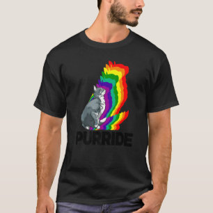 Cat Pride Purride Cat Rainbow Colour Cat Kitten T-Shirt