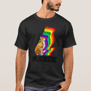 Cat Pride Purride Cat Rainbow Colour Cat Kitten T-Shirt