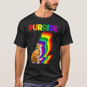Cat Pride Purride Cat Rainbow Colour Cat Kitten T-Shirt