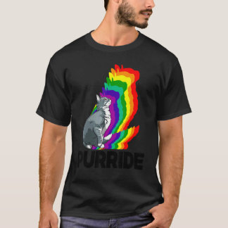 Cat Pride Purride Cat Rainbow Colour  Cat  Kitten  T-Shirt
