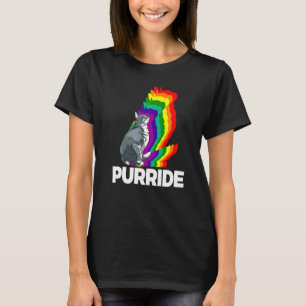Cat Pride Purride Cat Rainbow Colour Cat Kitten T-Shirt