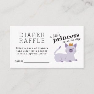 Cat Princess Diaper Raffle Ticket Enclosure Card