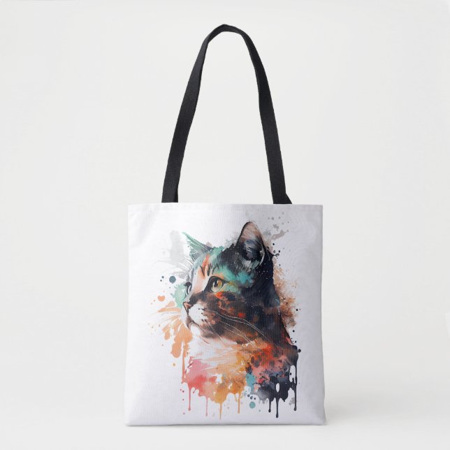 Cat Print for Cat Lover Cat Mum Tote Bag (Front)