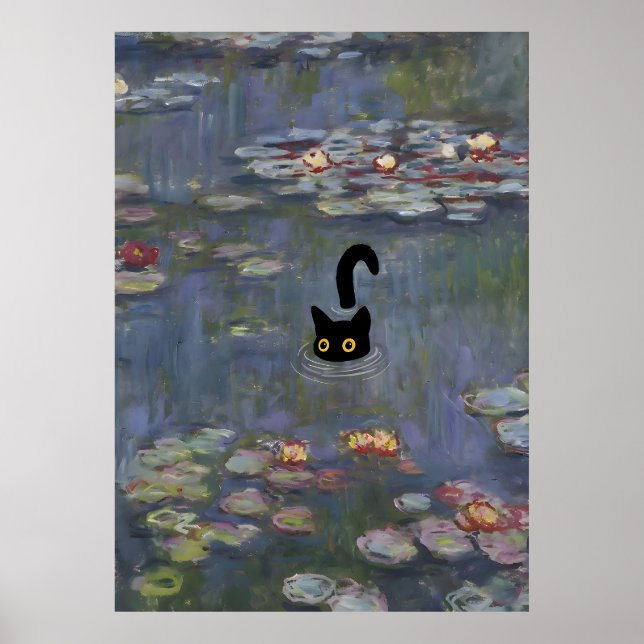 Cat Print Monet Water Lilies (Front)
