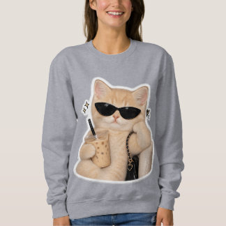 Cat printed t-shirt for women sweatshirt