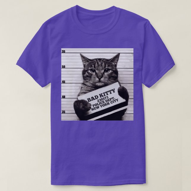 Cat Prison Jail Prisoner Bad Kitty Mugshot  T-Shirt (Design Front)