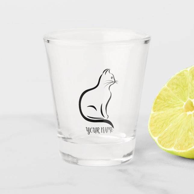 Cat profile shot glass (Front)