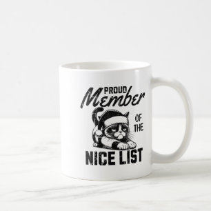 Cat Proud Member Of The Nice List Christmas Xmas  Coffee Mug