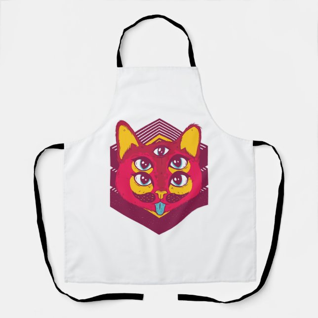 Cat Psychedelic Apron (Front)