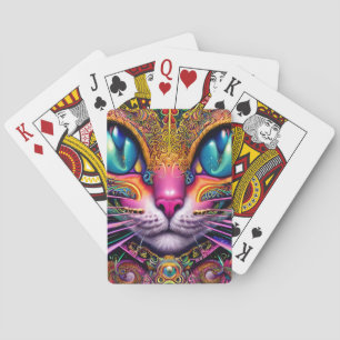 Cat Psychedelic Fantasy Character Portrait Playing Cards