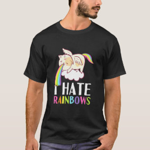 Cat Puke Rainbow Vomit I Hate Rainbows Cute T-Shirt