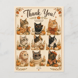 Cat pumpkin animal gift postcard