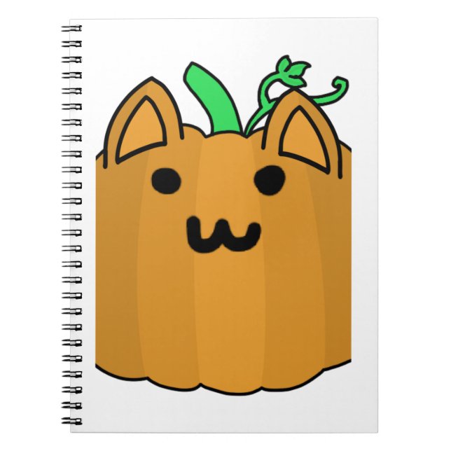 Cat Pumpkin Halloween Sticker Notebook (Front)
