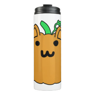 Cat Pumpkin Halloween Sticker Thermal Tumbler