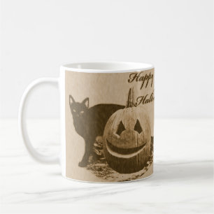 Cat & Pumpkin Happy Halloween Coffee Mug