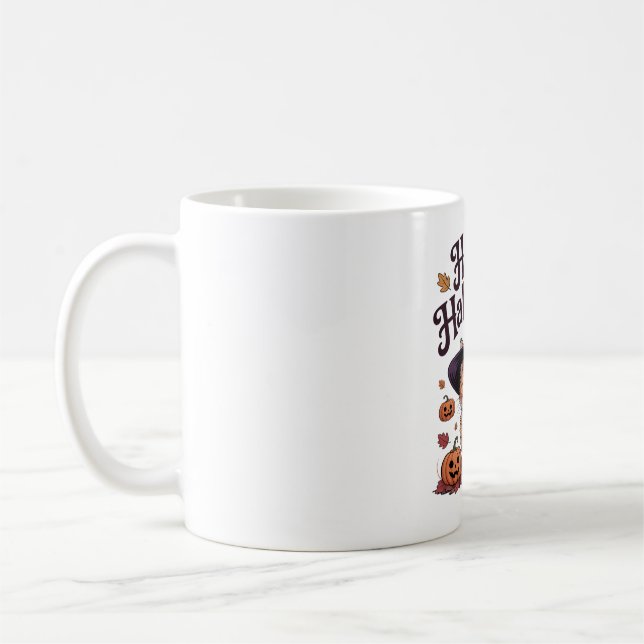 Cat Pumpkin Happy Halloween Coffee Mug (Left)