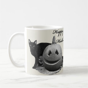 Cat & Pumpkin Happy Halloween Coffee Mug