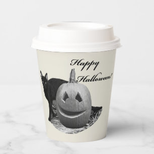 Cat & Pumpkin Happy Halloween Paper Cups