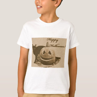 Cat & Pumpkin Happy Halloween T-Shirt