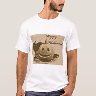 Cat & Pumpkin Happy Halloween T-Shirt