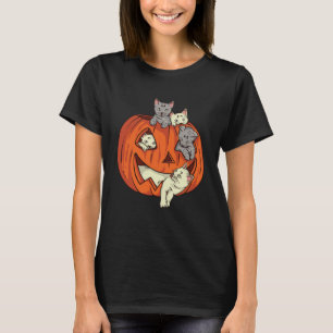 Cat Pumpkin Jack O Lantern Cat Halloween Costume B T-Shirt