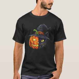 Cat Pumpkin Jack O Lantern Halloween Kids Mens Wom T-Shirt