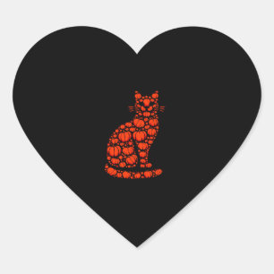 Cat Pumpkin Jack O Lantern Halloween Mens Womens K Heart Sticker