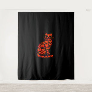 Cat Pumpkin Jack O Lantern Halloween Mens Womens K Tapestry