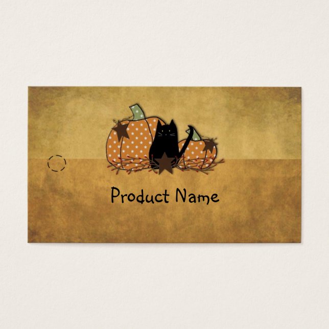 Cat & Pumpkins Hang Tag (Front)