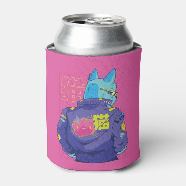 Cat Punk Stylish Urban Design Can Cooler (Can Front)