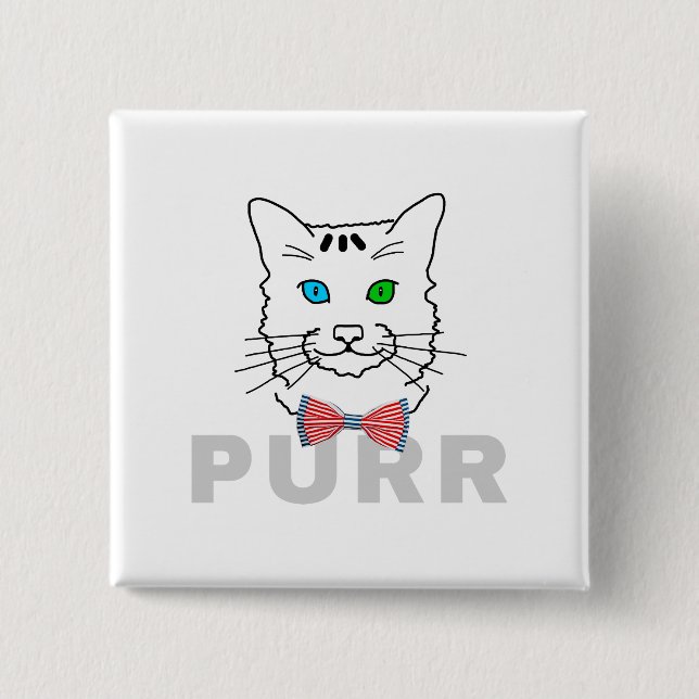 Cat Purr 15 Cm Square Badge (Front)