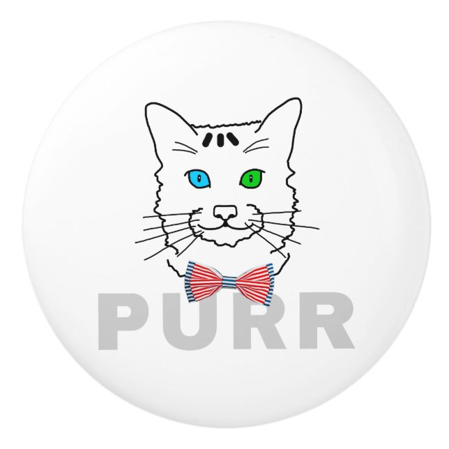 Cat Purr Ceramic Knob (Front)