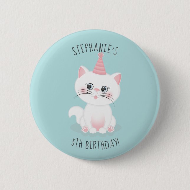 Cat Purr-fect Day Birthday 6 Cm Round Badge (Front)