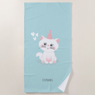 Cat Purr-fect Day Birthday Beach Towel