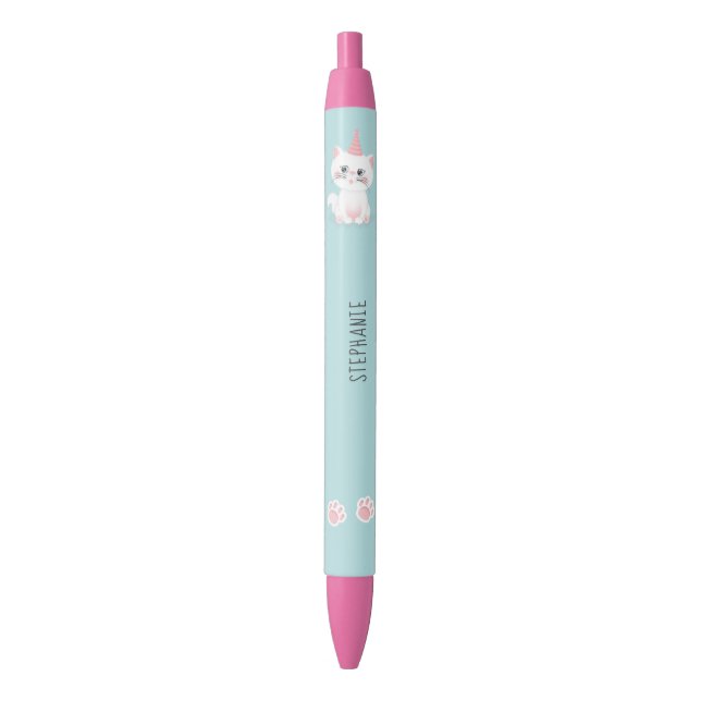 Cat Purr-fect Day Birthday Black Ink Pen (Front Vertical)