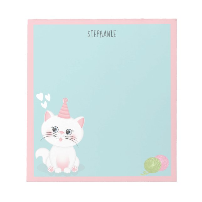 Cat Purr-fect Day Birthday Notepad (Front)